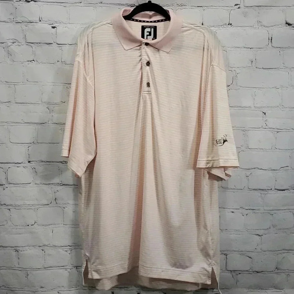 FootJoy Other - Foot Joy Athletic Fit Orange White Stripe Performance Golf Apparel Size L